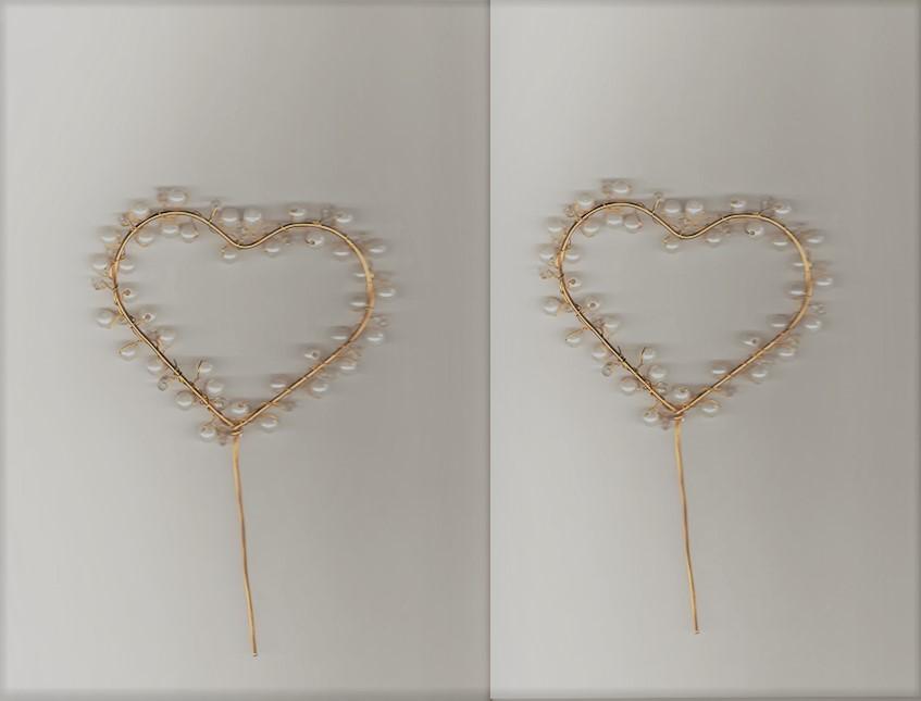 Cuore Oro con perline H 18 dm. 12 - Sconti per Fioristi e Aziende
