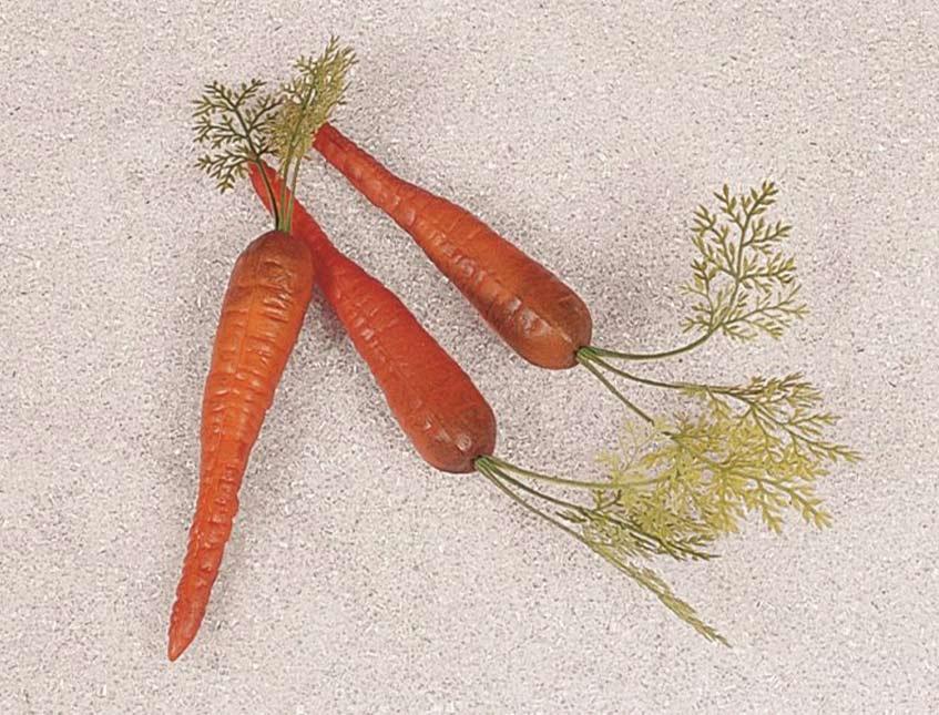 Carota con foglia artificiale in plastica - Sconti per Fioristi e Aziende . - cm. 4 x 30