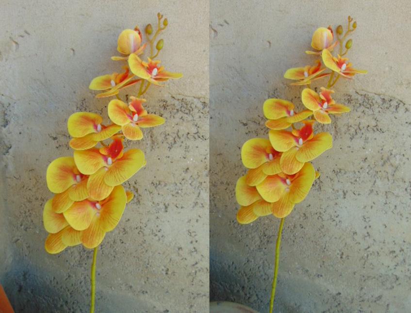 Phalenopsis x 9 in poliester - Sconti per fioristi e aziende . - Real touch