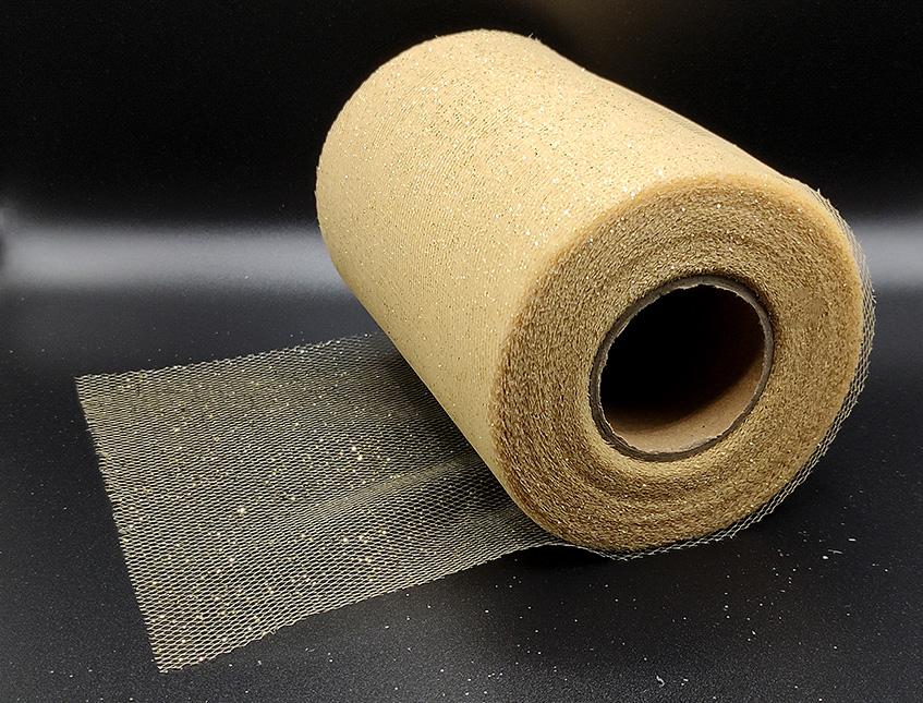 Tulle Glitterato H 25 x 50 mt. - Sconti per Fioristi e Aziende - Solo Oro e Argento