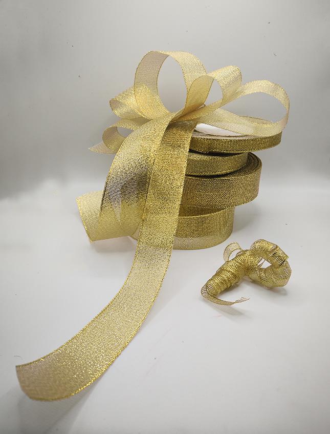 Nastro in rete lurex oro 48 mm - vendita al metro per decorazioni, pacchi  regalo e creazioni fai da te