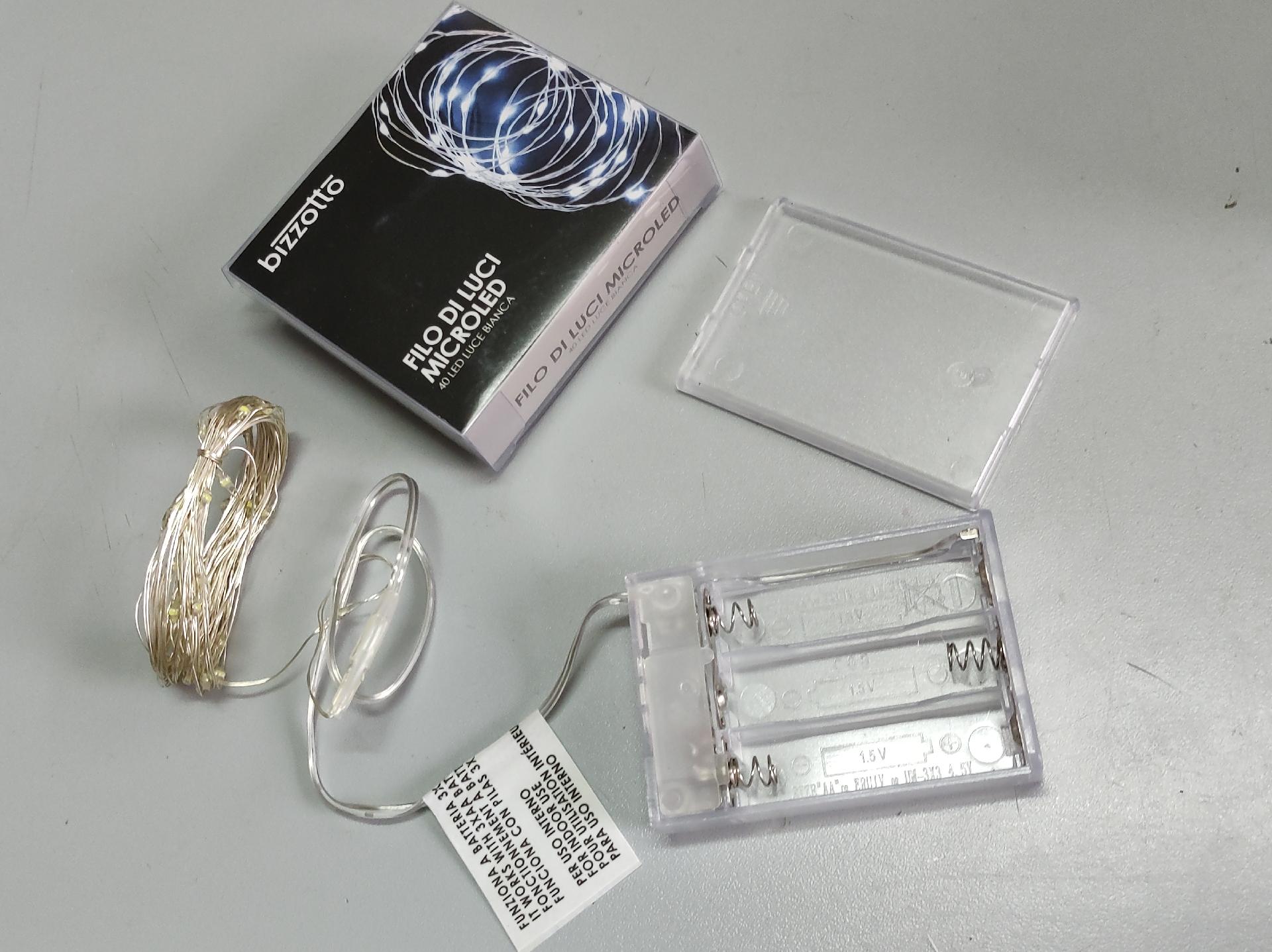 Filo 40 Micro Led da mt. 4,20 - Sconti per Fioristi e Aziende - A batteria luce calda e fredda