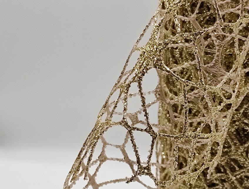 Spidernet Glitter H 50 x 5 yds - Sconti per Fioristi e Aziende - Polycotton Red-Gold-Silver
