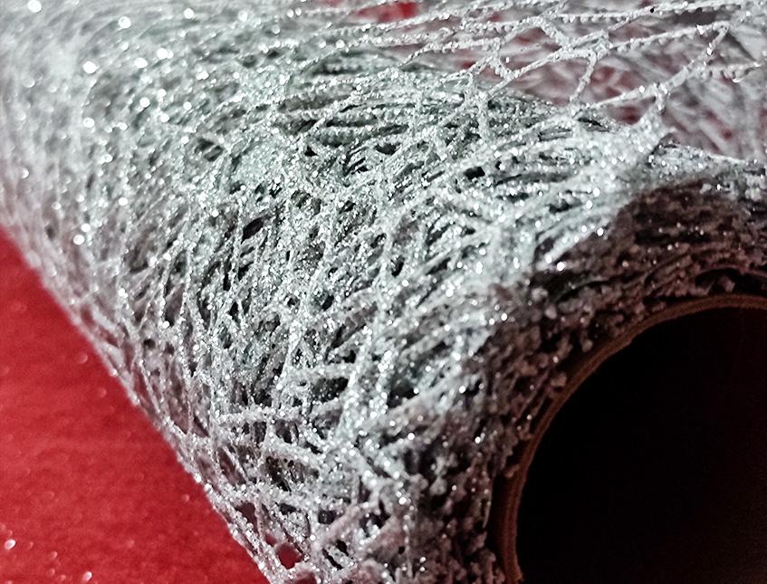 Spidernet Glitter H 50 x 5 yds - Sconti per Fioristi e Aziende - Polycotton Red-Gold-Silver