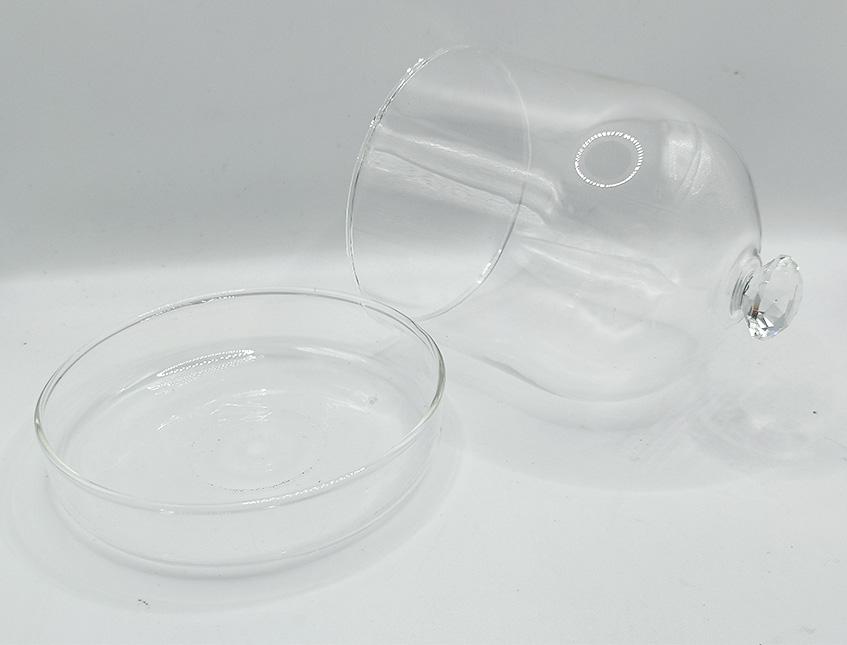 Campana in vetro H 10 dm 9 - Sconti per Fioristi e Aziende - Con base in vetro e pomolo