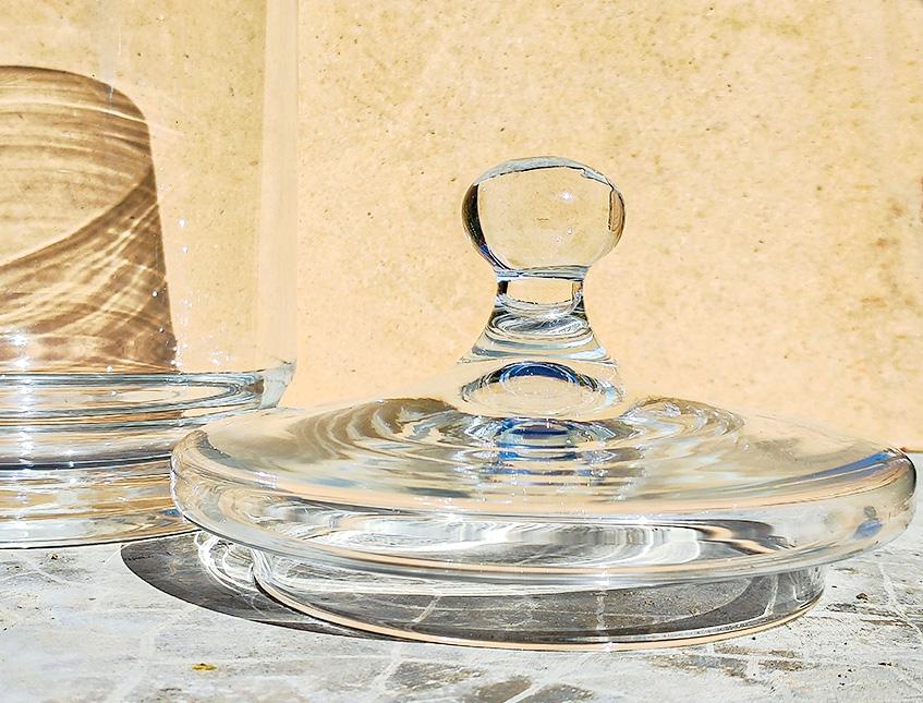 Confettiera in Vetro Con Coperchio H 28 dm 16 cm. Sconti per Fioristi, Wedding e Aziende