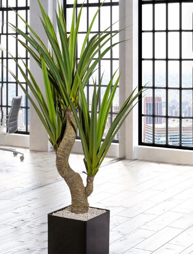 Agave Verde x 3 H 160- Sconti per Fioristi e Aziende . - Artificiale con vaso