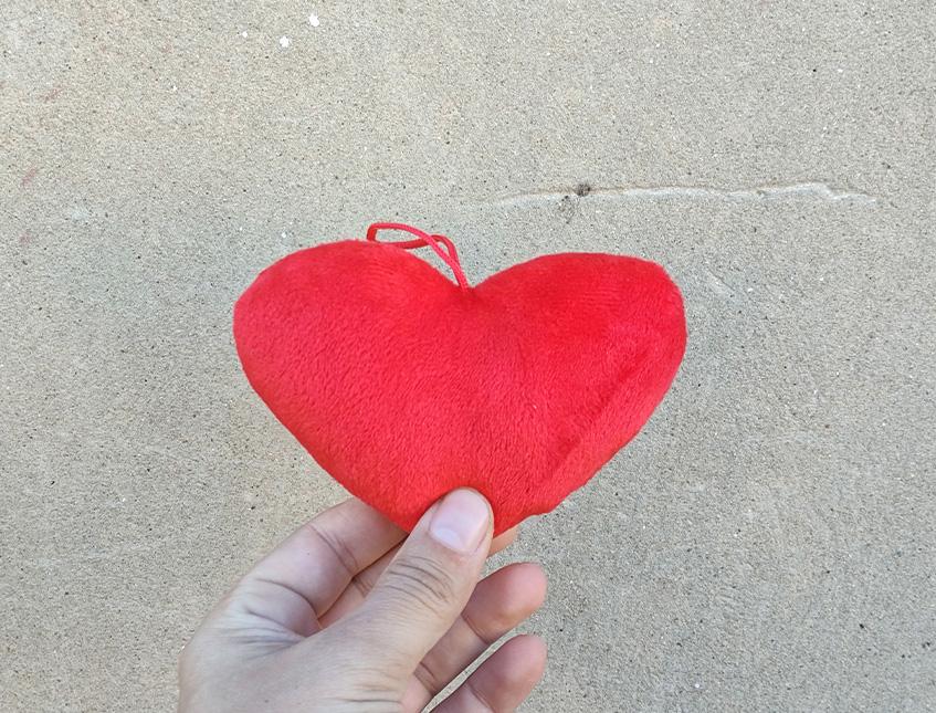 Cuscino Cuore cm.12 in Velluto Rosso Articolo per S. Valentino - Sconti per Fioristi e Aziende