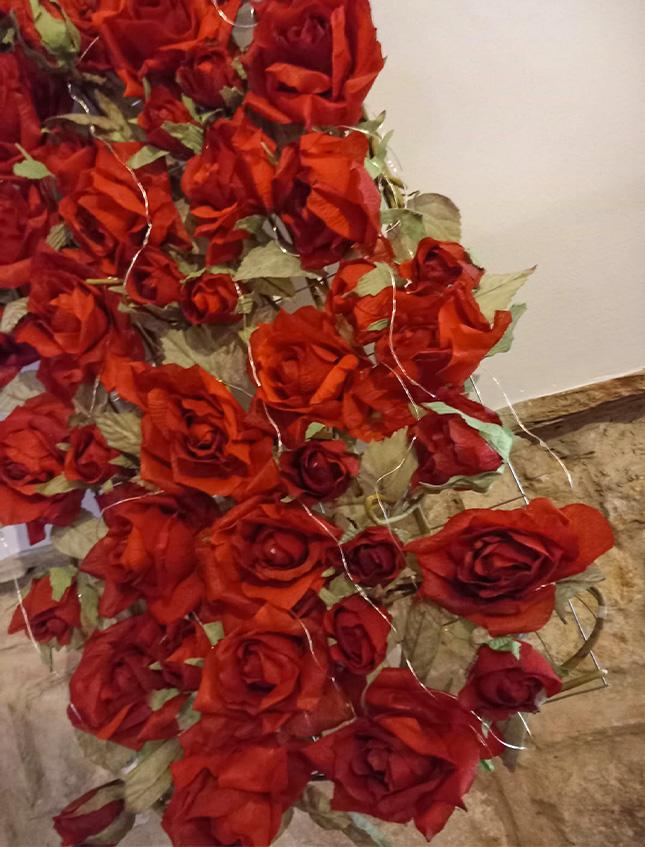 Pannello Rose rosse per te - Sconti per Fioristi, e Aziende . - cm. 100 x 35