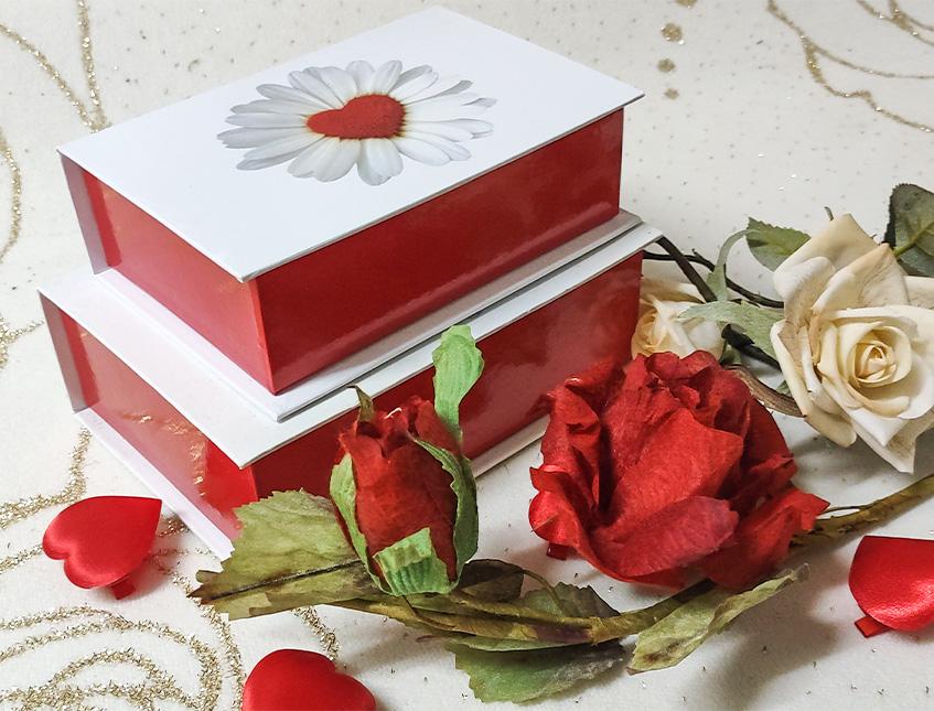 Scatole x 2 con cuore  - Sconti per Fioristi e Aziende - Adatto x San Valentino