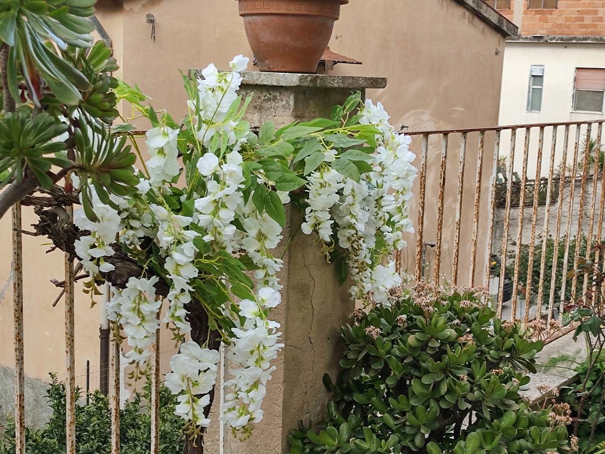 Glicine x 3  H 85 in poliester - Sconti per fioristi e aziende . - Vari colori