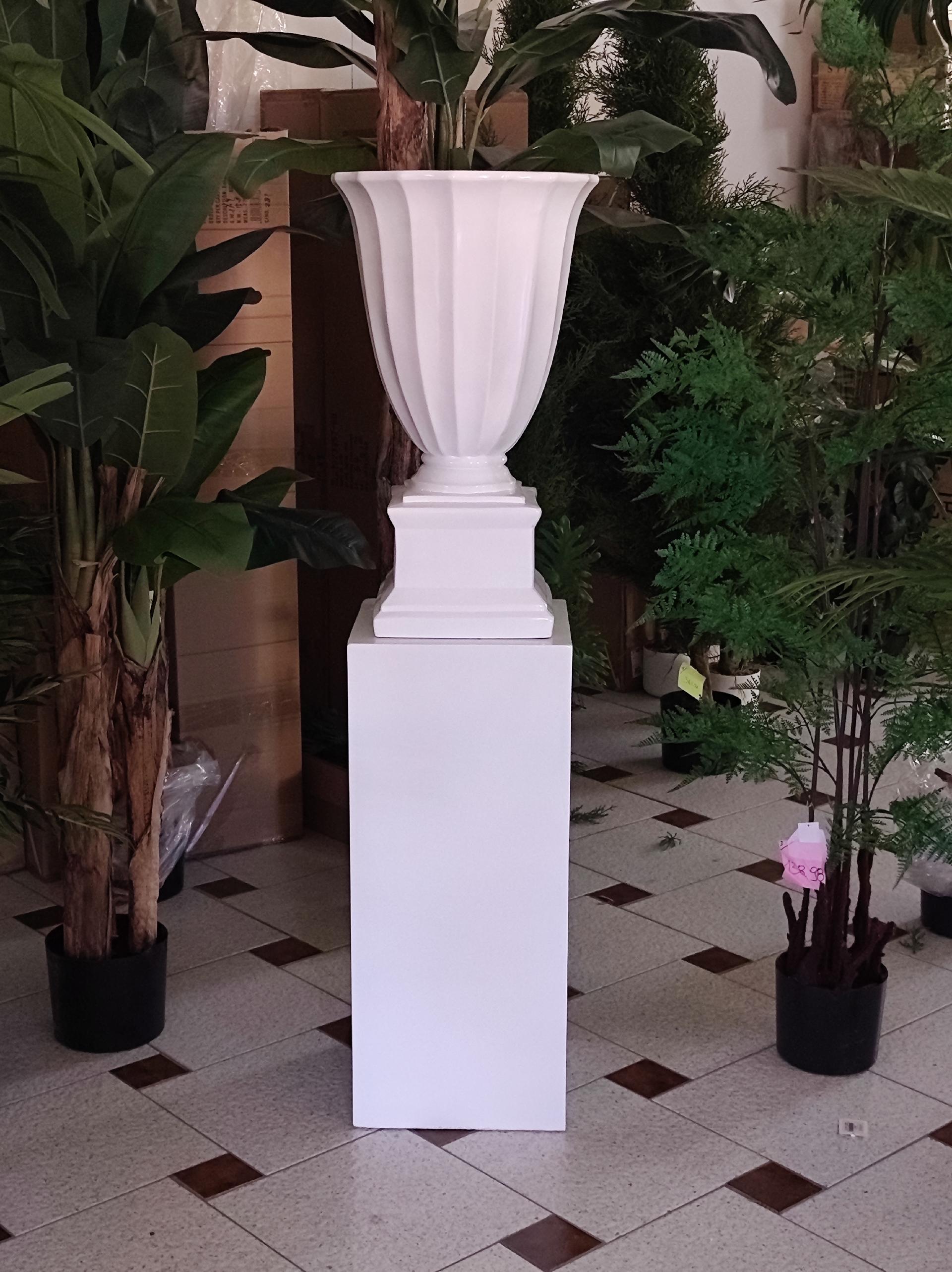 Colonna Bianca Lucida. - Sconti per Fioristi e Aziende . - H 71 E H 91 Base cm. 31x31