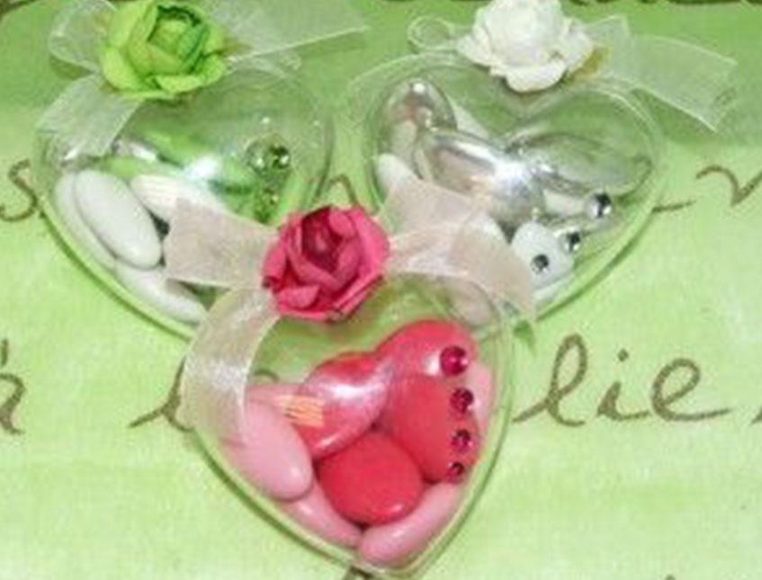 Cuore apribile x 5 in plastica mm. 100 Sconti per Fioristi, Wedding e Aziende