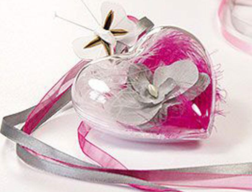Cuore apribile x 5 in plastica mm. 100 Sconti per Fioristi, Wedding e Aziende