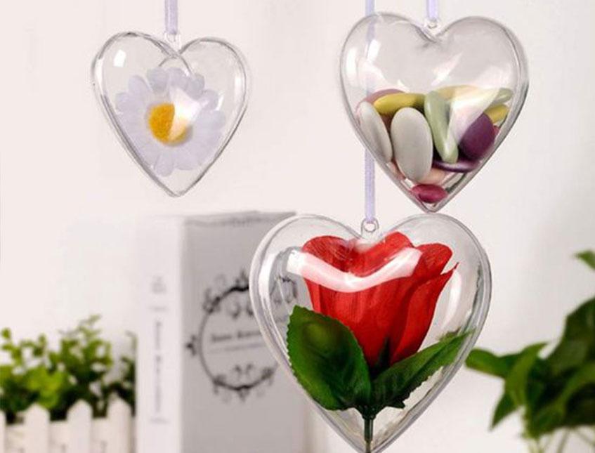 Cuore apribile x 5 in plastica mm. 100 Sconti per Fioristi, Wedding e Aziende