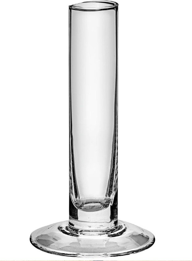 Vaso Monofiore H 25 dm. 3,5 - Sconti per Fioristi e Aziende - Vetro Trasparente con piede