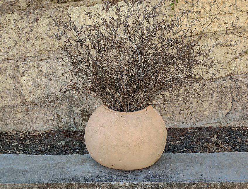 Vaso Bombato cm.30x15 H 35 -  Sconto per Fioristi e Aziende - in terracotta grezza