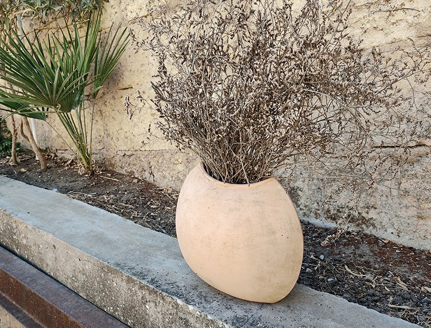 Vaso Bombato cm.30x15 H 35 -  Sconto per Fioristi e Aziende - in terracotta grezza