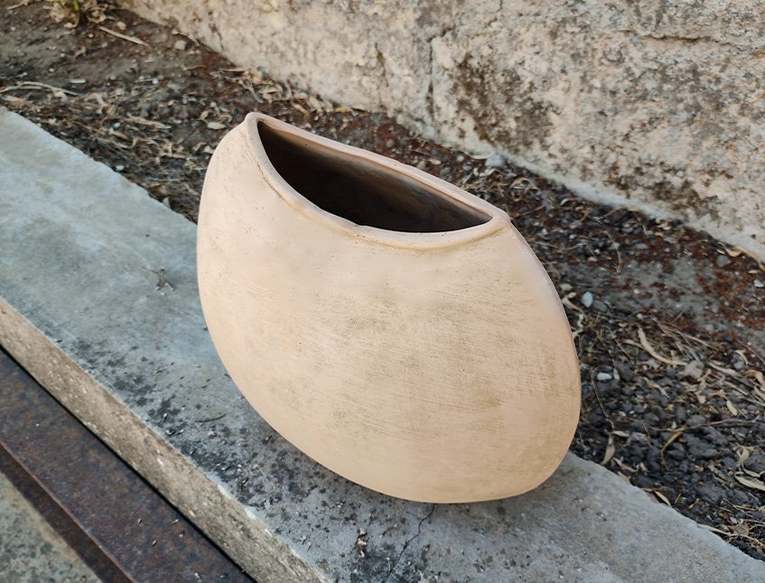 Vaso Bombato cm.30x15 H 35 -  Sconto per Fioristi e Aziende - in terracotta grezza