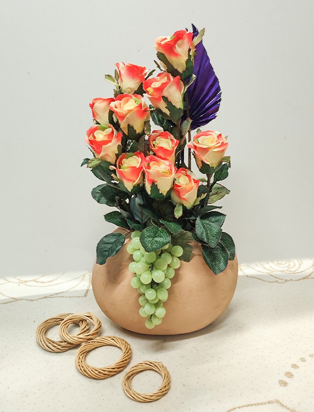 Vaso Bombato cm.30x15 H 35 -  Sconto per Fioristi e Aziende - in terracotta grezza