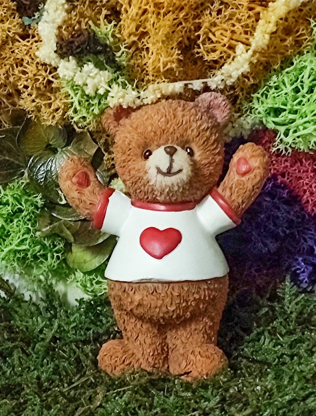 Orsetti Teddy Love x 3  - Sconti per Fioristi e Aziende - H 10 in ceramica