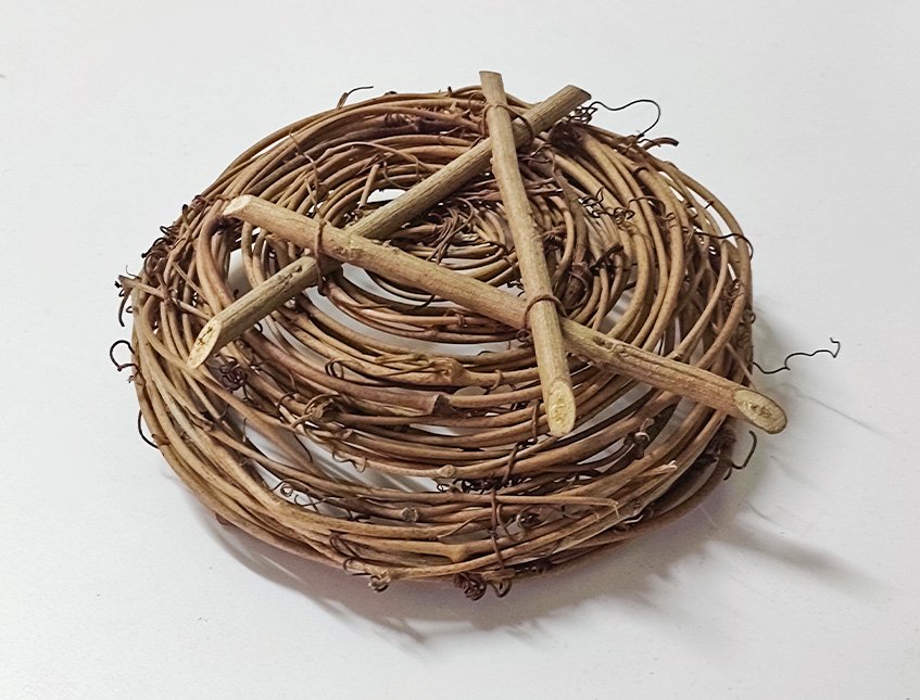 Nido rattan marrone - Sconti per Fioristi e Aziende .. - cm 16x5