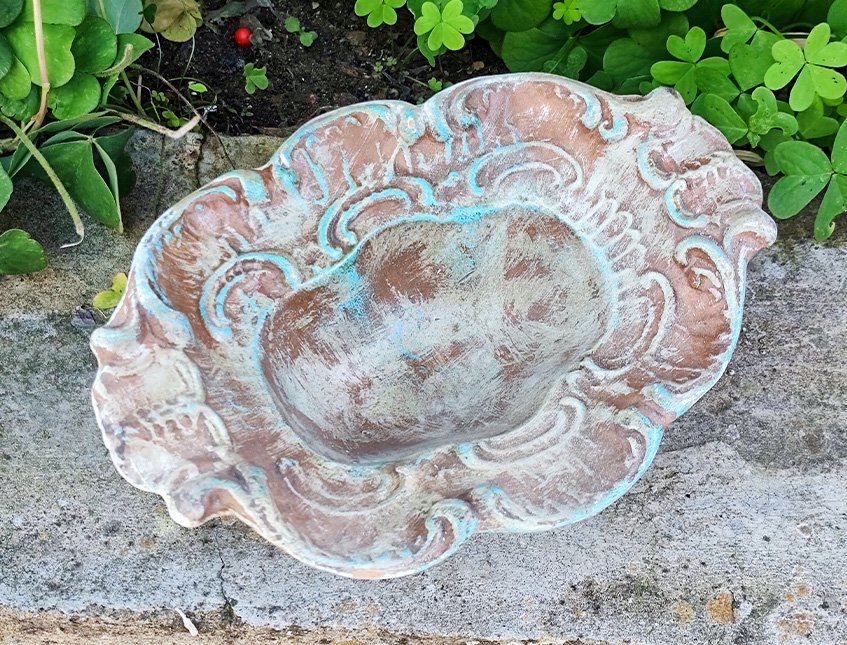 Vaso ovalina in terracotta ondulata -  Sconto per Fioristi e Aziende - H 7 L 21x15