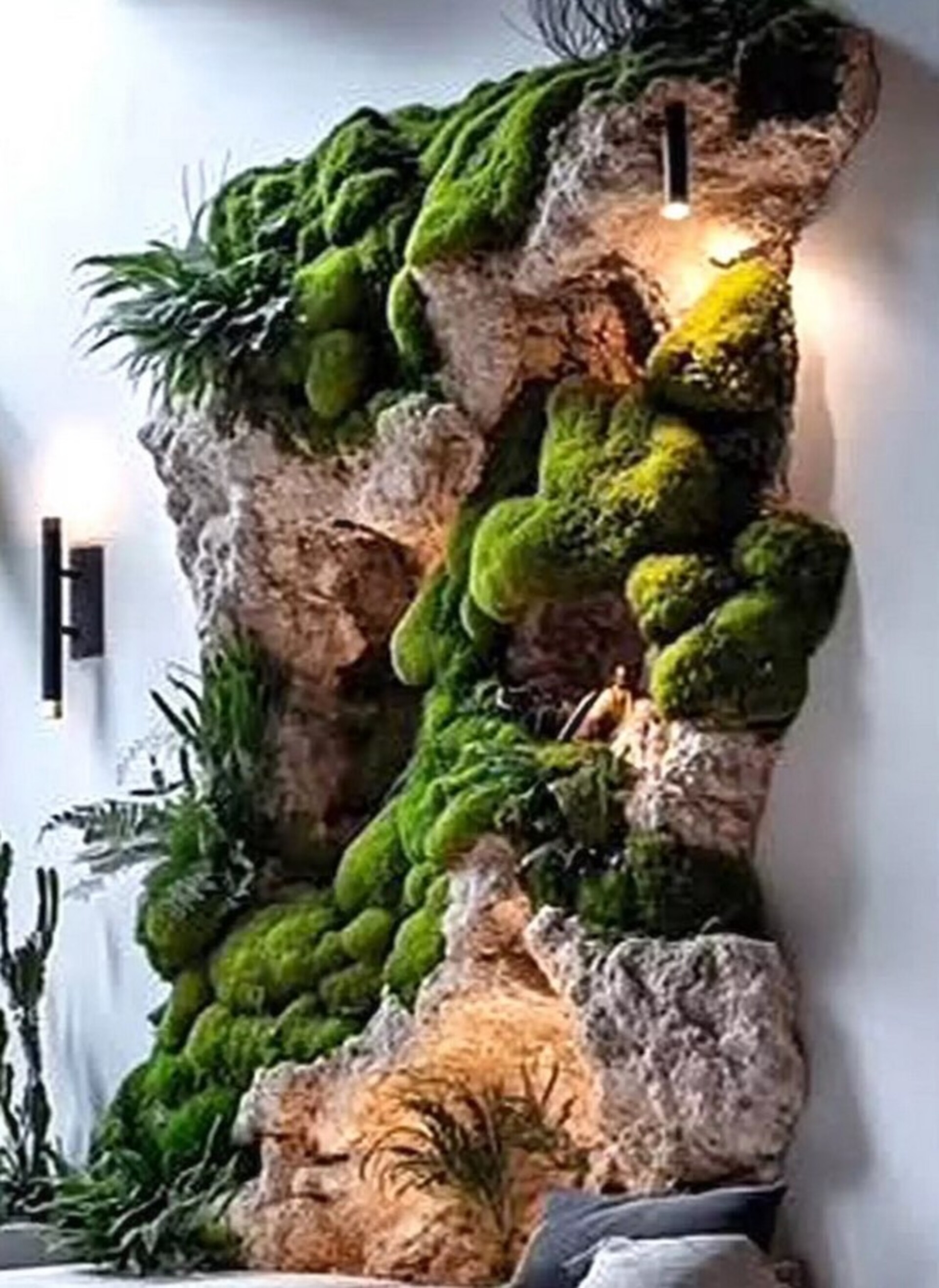 Giardino Verticale su Parete Rocciosa - Sconto per Fioristi e Aziende - con Muschi e Vegetali Preservati