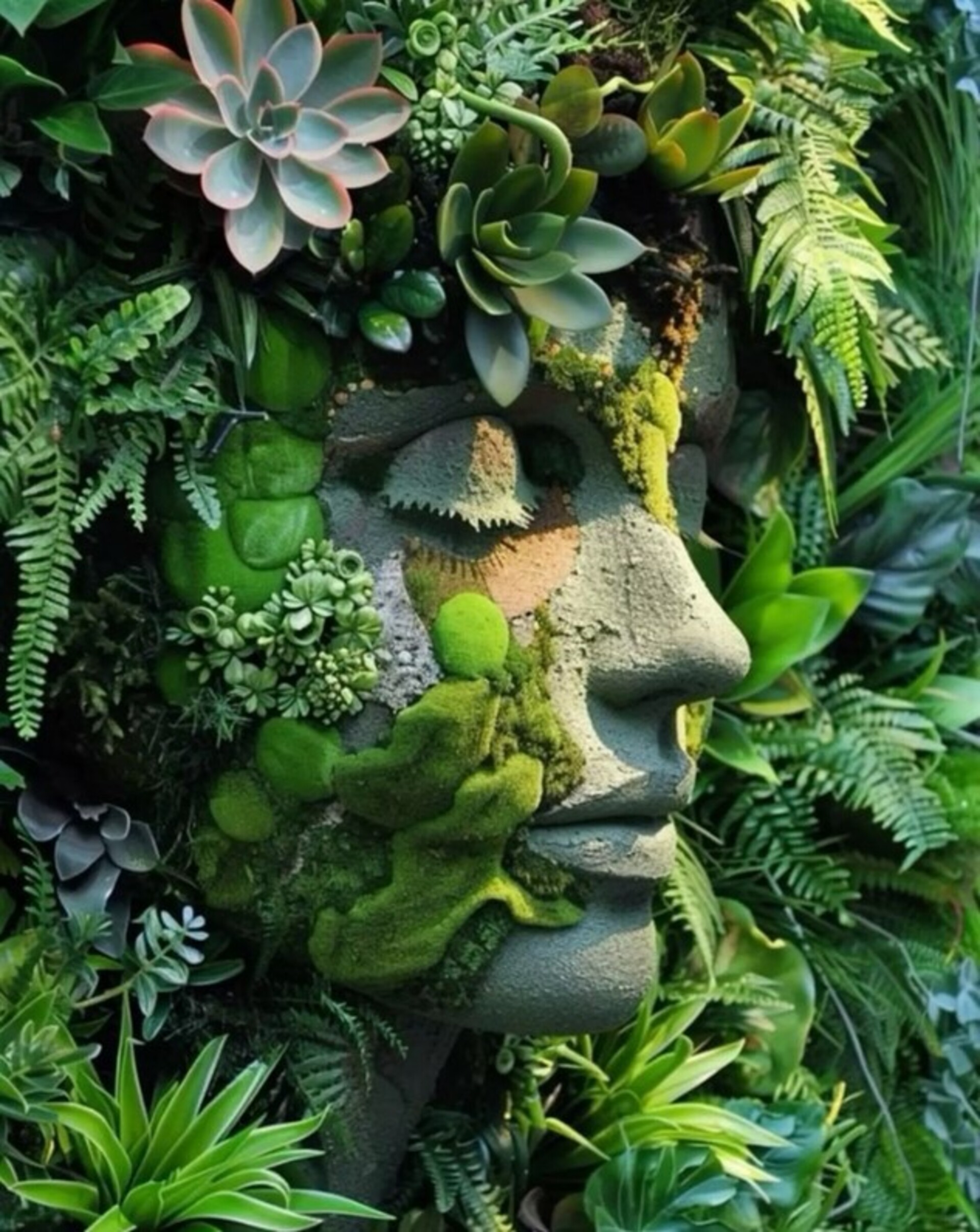 Giardino Verticale su Parete Rocciosa - Sconto per Fioristi e Aziende - con Muschi e Vegetali Preservati