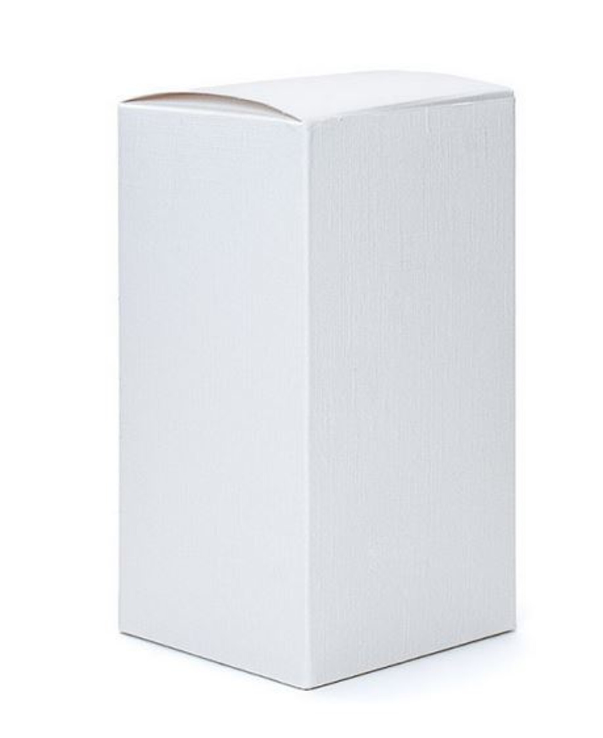 Scatola per bomboniera H 20 cm. 8 x 8 - Sconti per Fioristi, e Aziende - conf. 10 scatole - lino bianco pieghevole