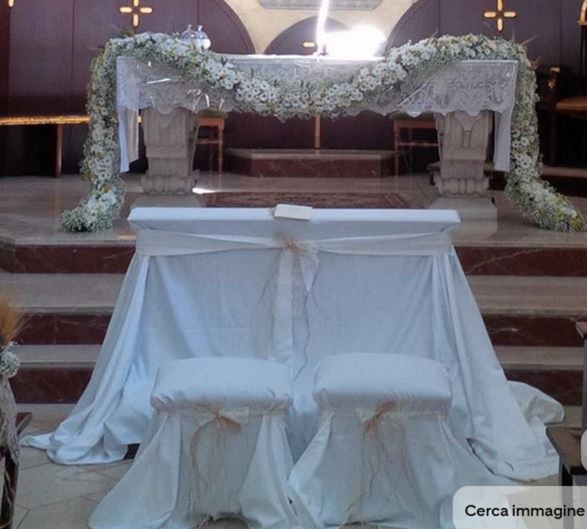 Copri Inginocchiatoio 7 pezzi  - In Velluto Bianco . -Sconti per Fioristi e Wedding