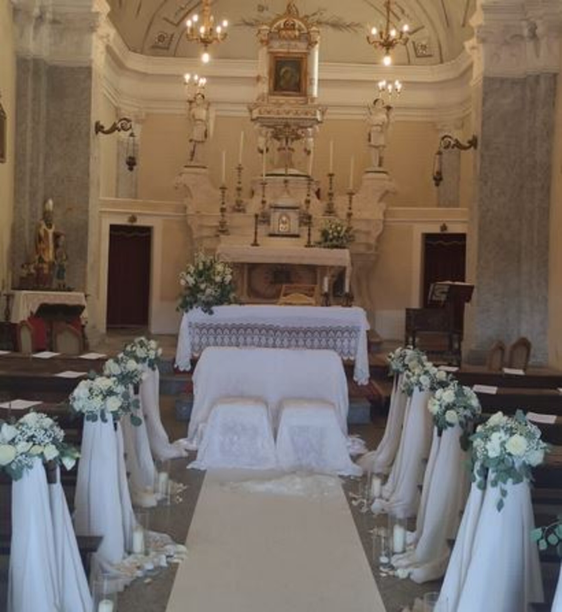 Copri Inginocchiatoio 7 pezzi  - In Velluto Bianco . -Sconti per Fioristi e Wedding