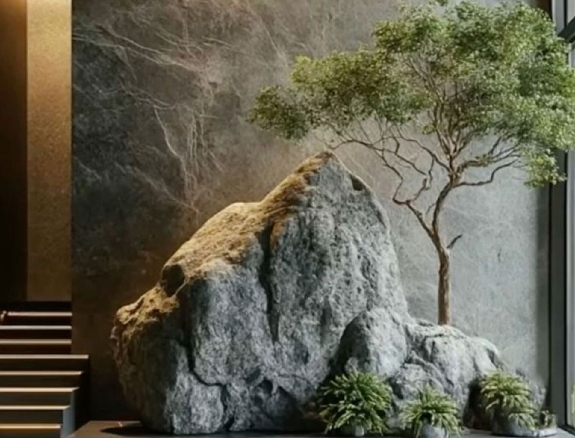 Giardino Verticale su Parete Rocciosa - Sconto per Fioristi e Aziende - con Muschi e Vegetali Preservati