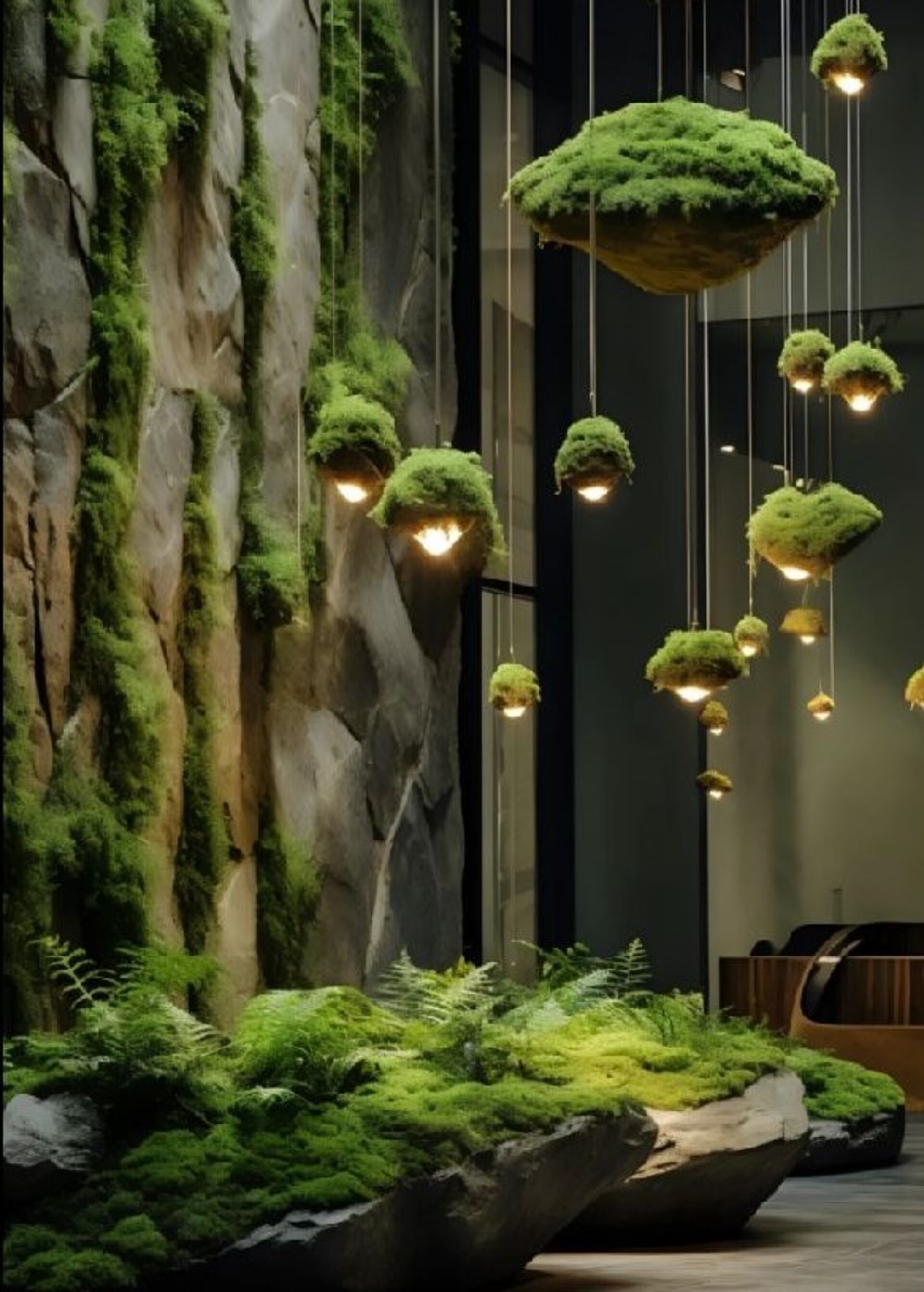 Soffitto con Moss/Vegetali Pendente - Sconto per Fioristi e Aziende - Per interno
