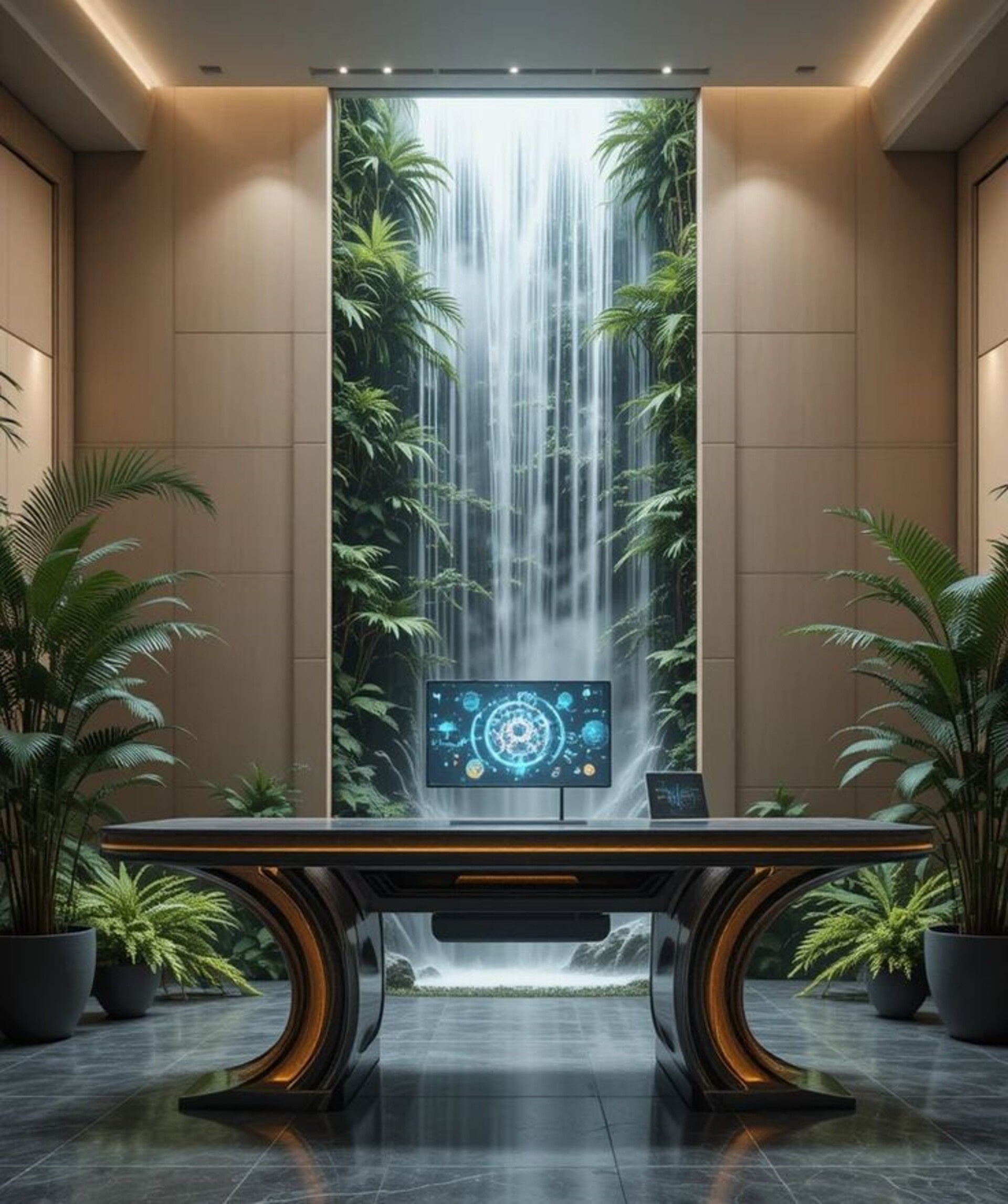 Giardino Verticale Preservato con Cascata - Sconto per Rivenditori e Aziende Fiorissima - Per interno