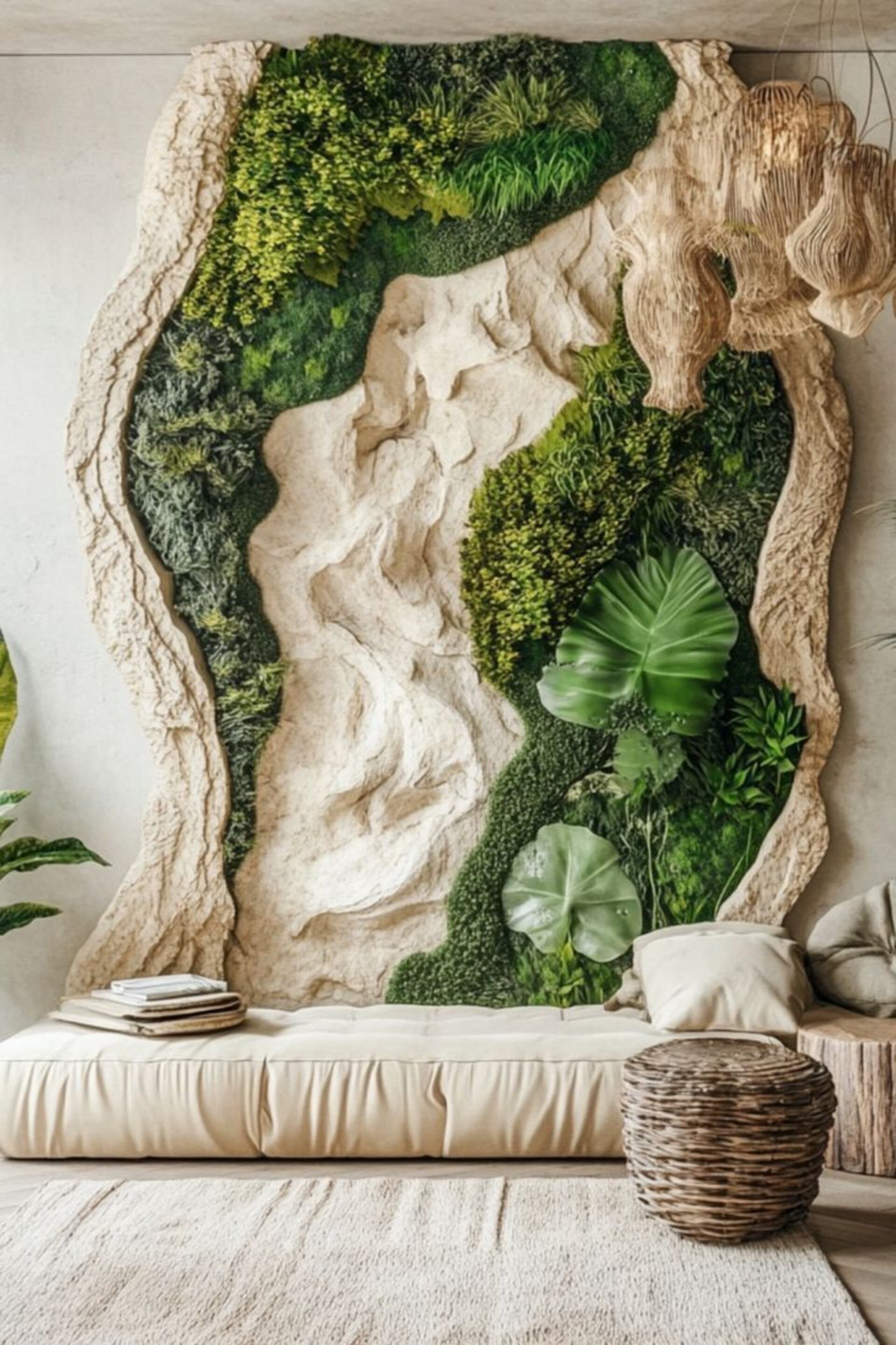Giardino Verticale su Parete Rocciosa - Sconto per Fioristi e Aziende - con Muschi e Vegetali Preservati