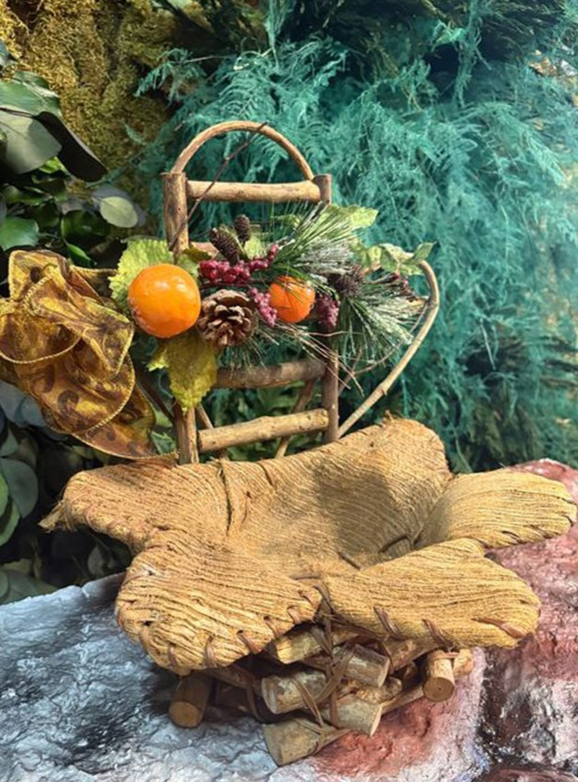 Cesto Portapianta Coco net decorato - Prezzo speciale fine serie dm. 31 H 35 con Foro dm. 15