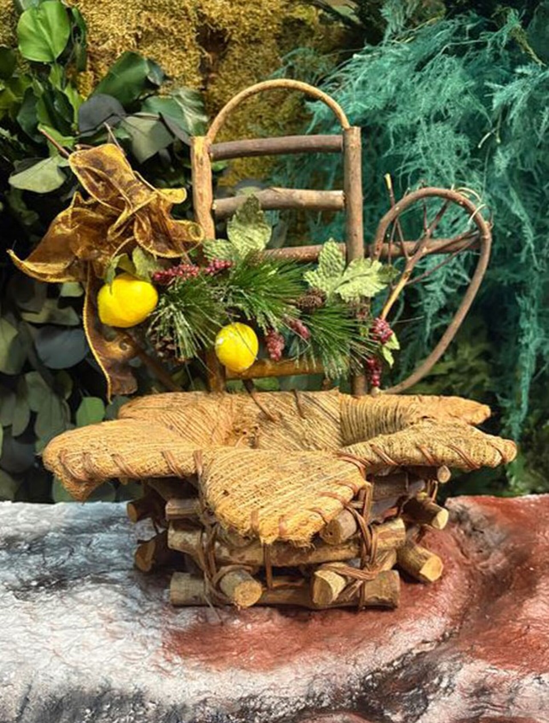 Cesto Portapianta Coco net decorato - Prezzo speciale fine serie dm. 31 H 35 con Foro dm. 15