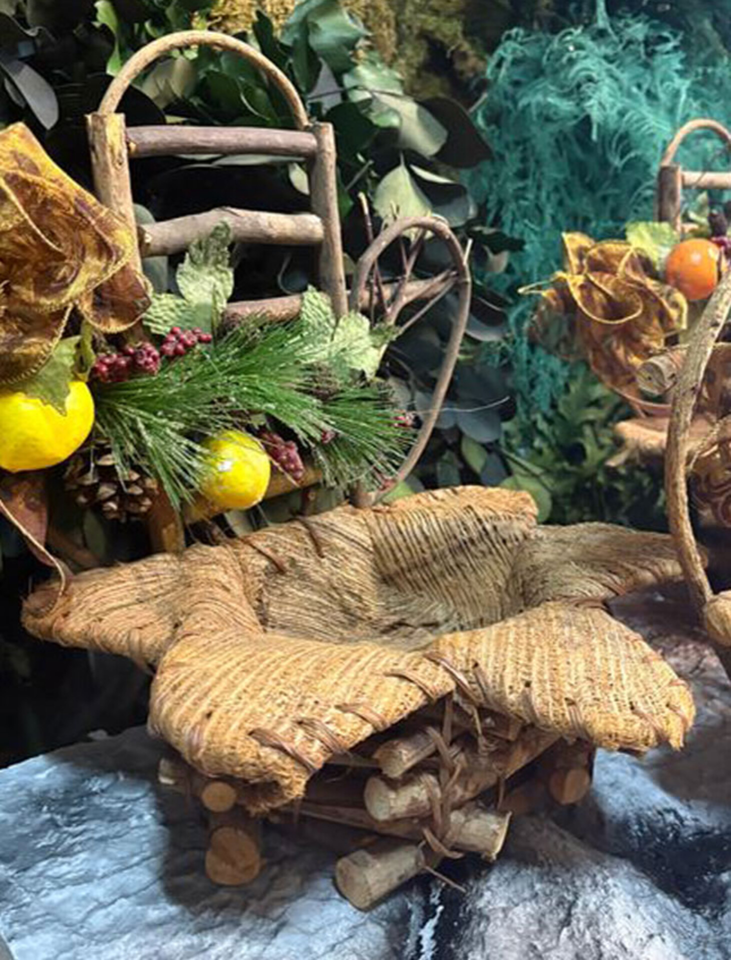 Cesto Portapianta Coco net decorato - Prezzo speciale fine serie dm. 31 H 35 con Foro dm. 15