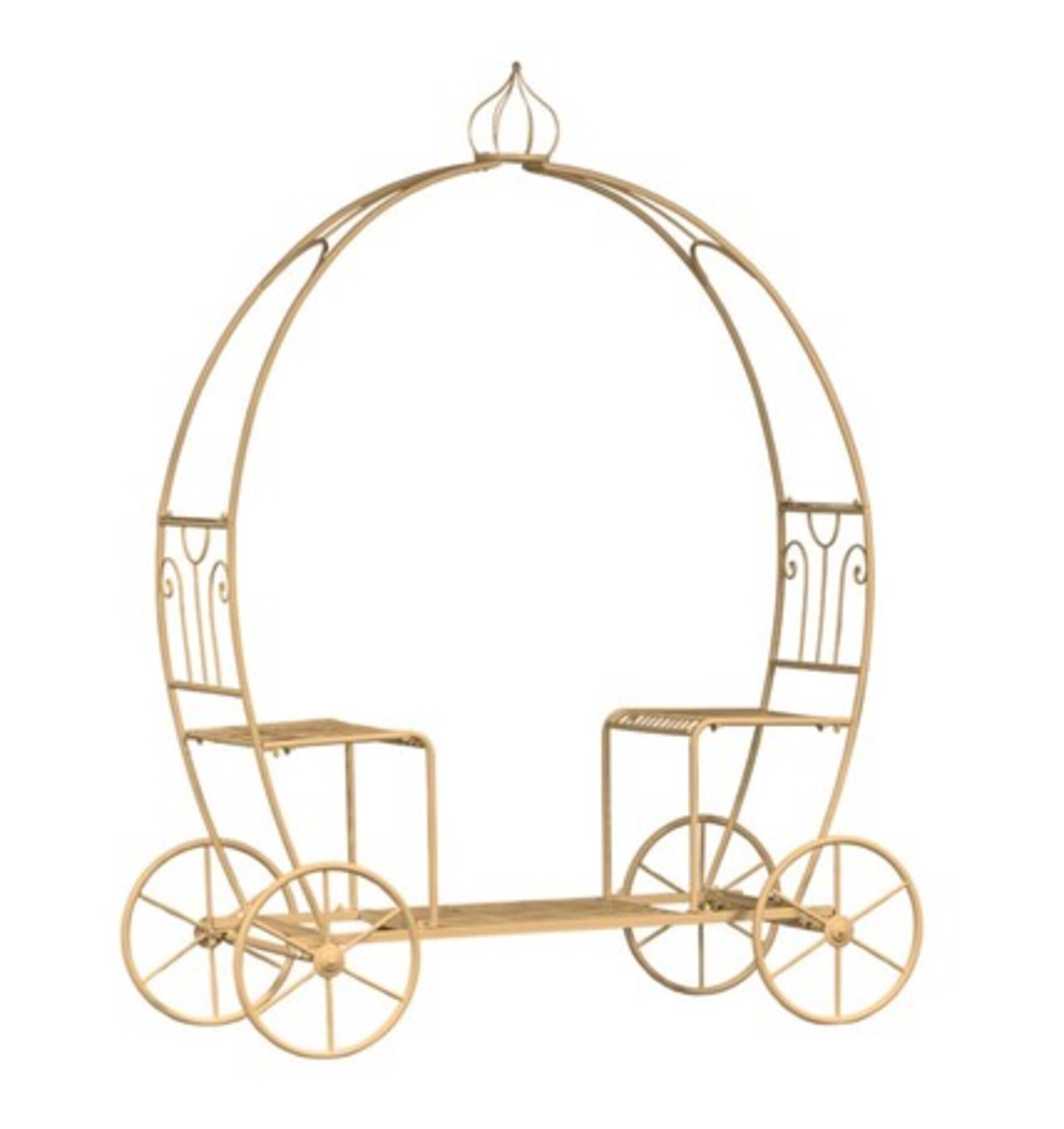 Carrozza stretta Cenerentola H 231 - Sconti per Fioristi e Aziende - 2 posti - in metallo Bianca o Oro