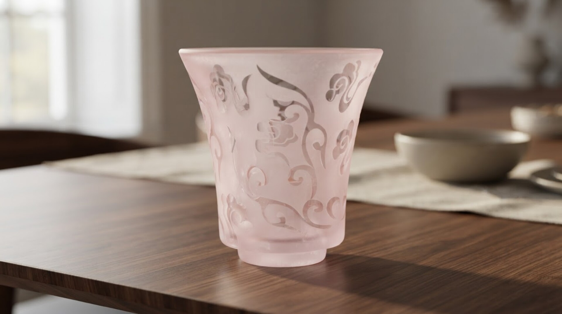 Vaso Luxus rosa H 14 cm in vetro - Sconti per Fioristi e Aziende - Diametro 13 cm