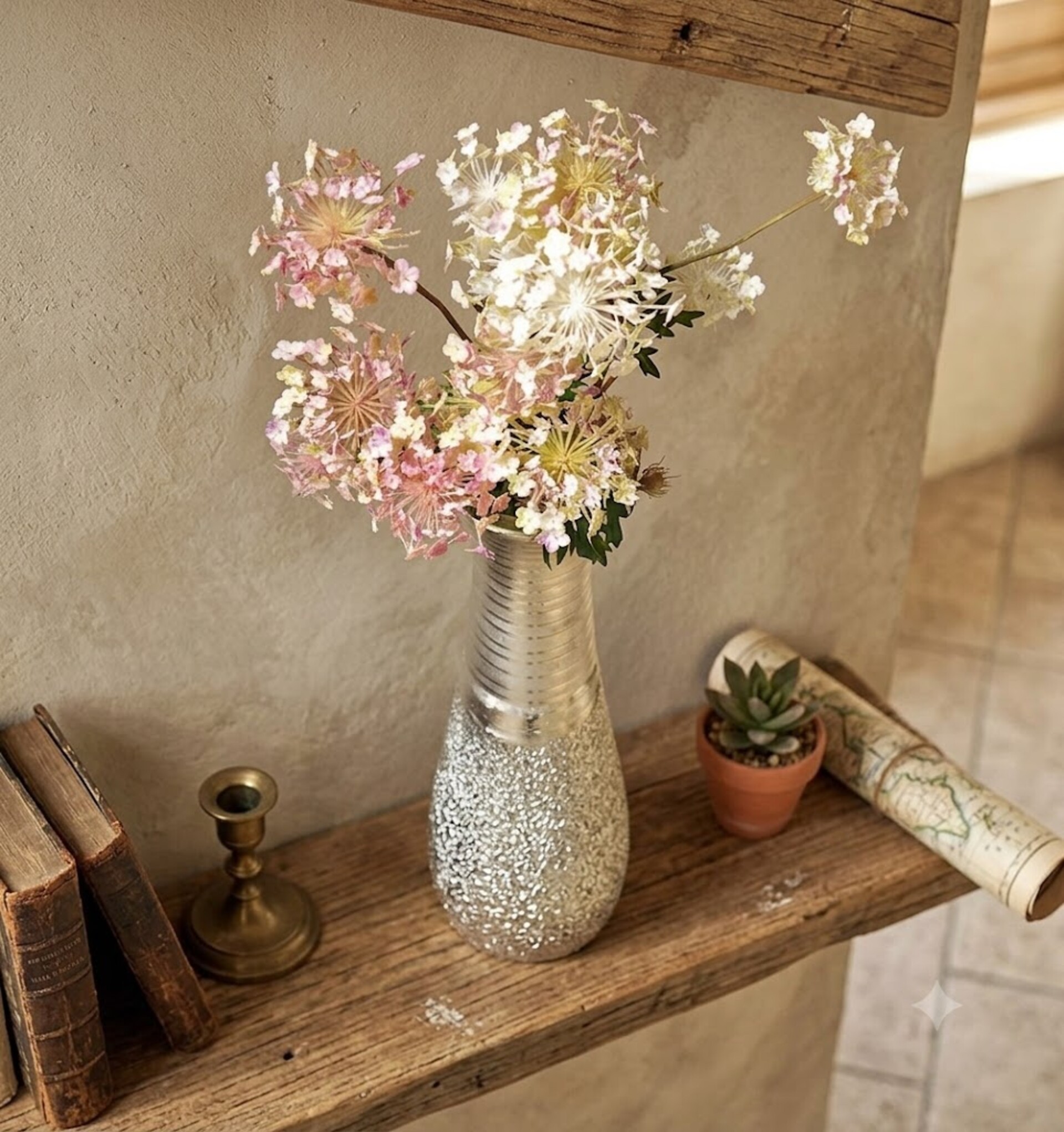 Queen Anne's Lace x 3  H 84 - Sconti per Fioristi e Aziende . - In poliester