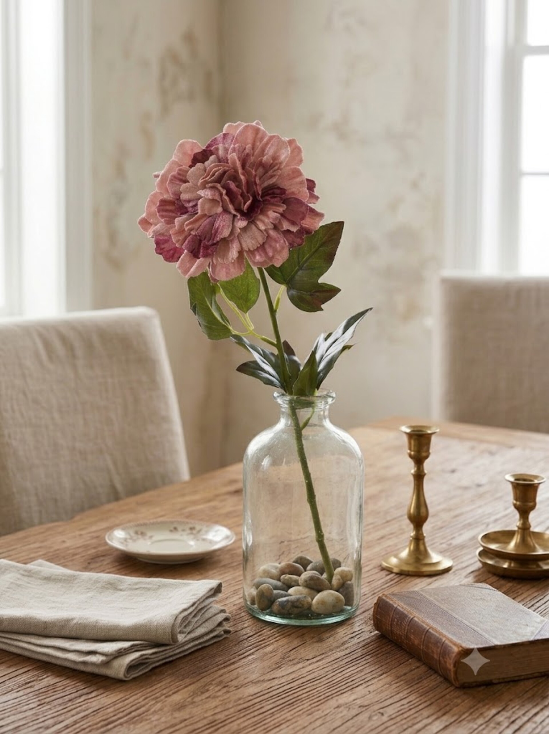 Zinnia velluto H 100 Rosa - Sconti per Fioristi e Aziende . -Artificiale