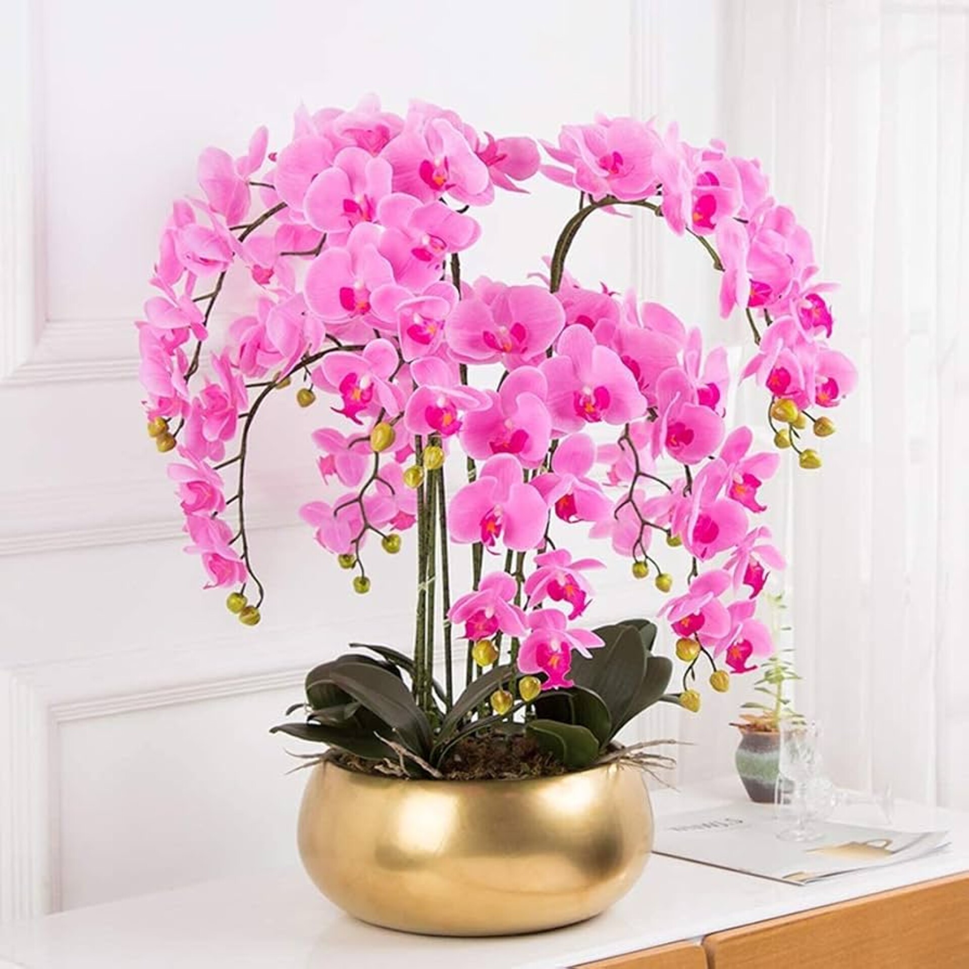 Phalenopsis x 9 in poliester - Sconti per fioristi e aziende . - Real touch