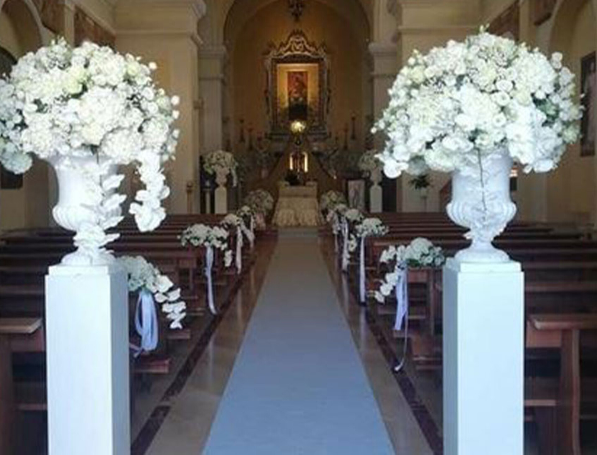 Coppa Romana Bianca Liscia  - Sconti per Fioristi e Aziende . - Vetroresina H 62/92/122