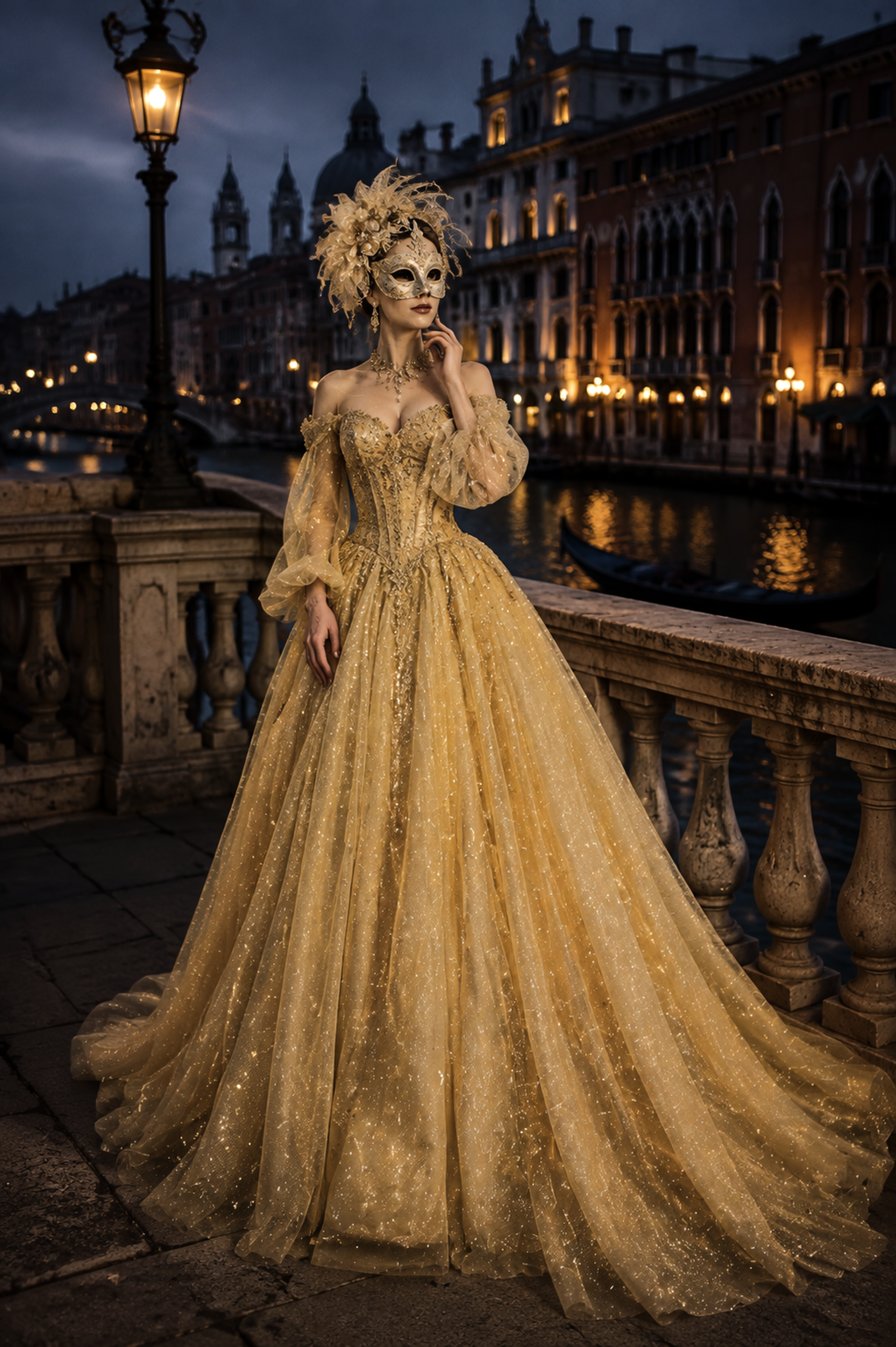 Tulle Blonda Glitterato - Sconti per Fioristi e Aziende - H 280 x 25 mt Prodotto in Italia
