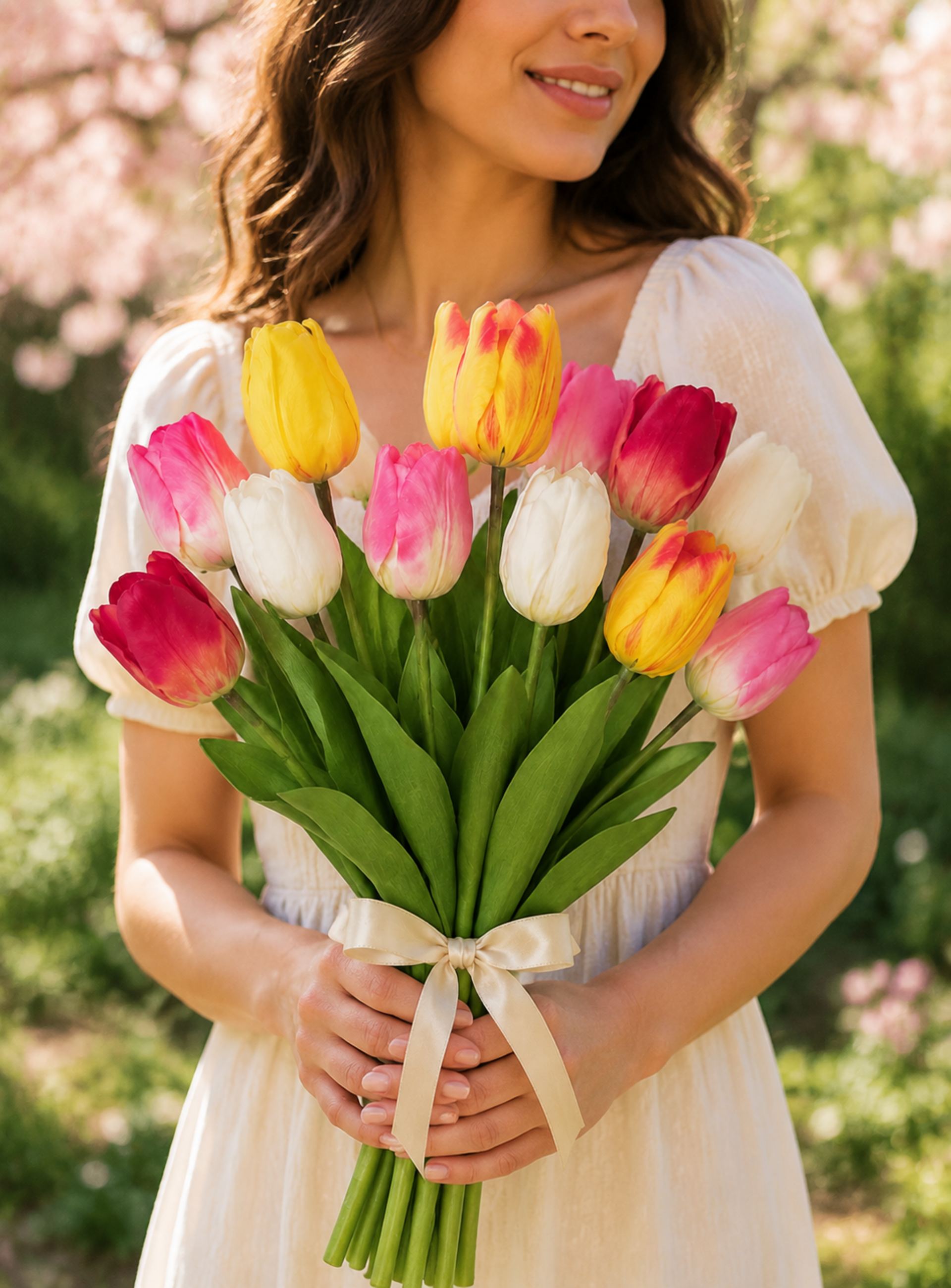 Tulipano Olandese H 47  Artificiale in poliestere - Sconti per Fioristi e Aziende .