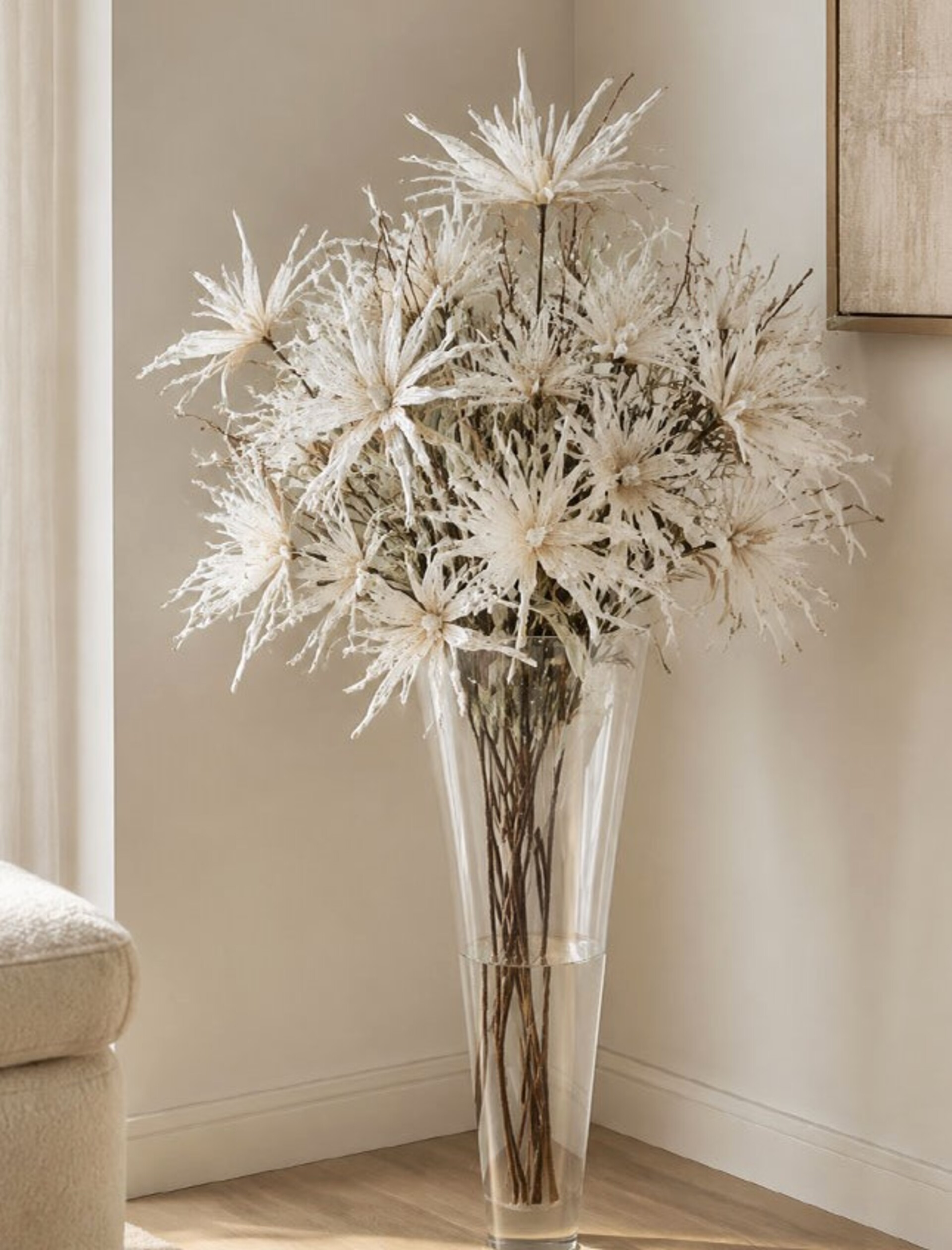 Clematis Artificiale H 66  - Sconti per Fioristi e Aziende Glitterata con petali animat