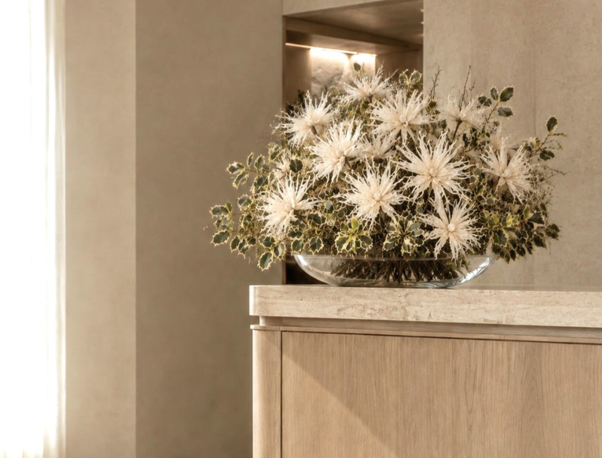 Clematis Artificiale H 66  - Sconti per Fioristi e Aziende Glitterata con petali animat