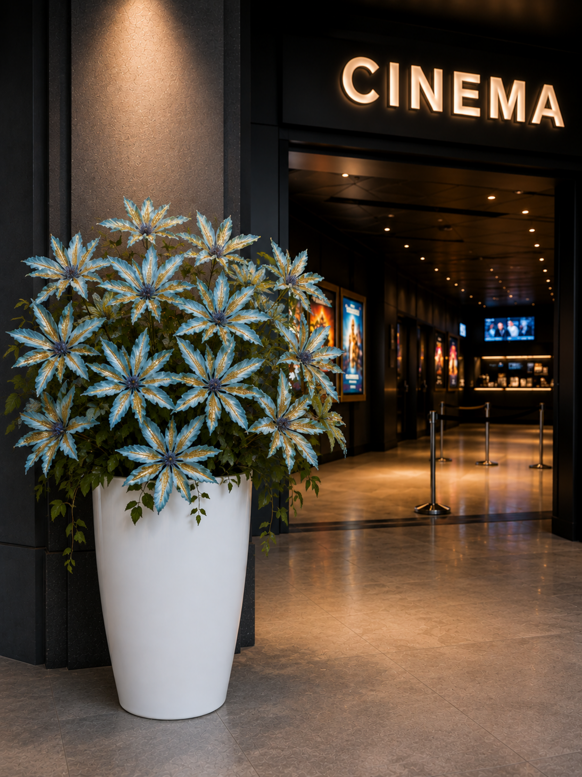 Clematis Artificiale H 66  - Sconti per Fioristi e Aziende Glitterata con petali animat